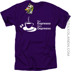 Bez Espresso Mam Depresso - Koszulka męska fiolet