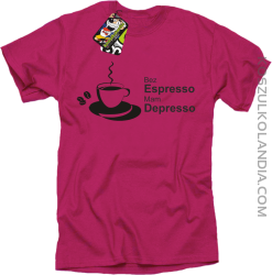 Bez Espresso Mam Depresso - Koszulka męska różowa