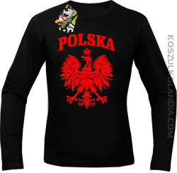 Polska - Longsleeve męski czarny 