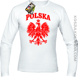 Polska - Longsleeve męski biały 
