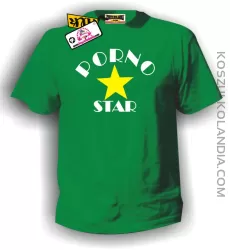 Koszulka męska Porno Star zielona