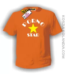 Koszulka męska Porno Star pomarańczowa