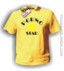 Koszulka męska Porno Star żółta