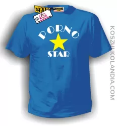 Koszulka męska Porno Star niebieska