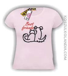 Best frends- Najlepsi przyjaciele- koszulka damska różowa