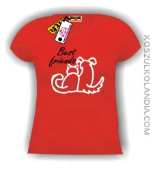 Best frends- Najlepsi przyjaciele- koszulka damska czerwona