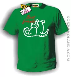 Best frends- Najlepsi przyjaciele- koszulka męska zielona