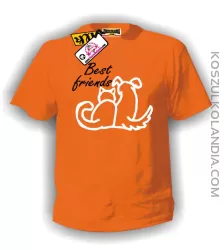 Best frends- Najlepsi przyjaciele- koszulka męska pomarańczowa