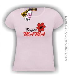 Super mama - koszulka damska różowa
