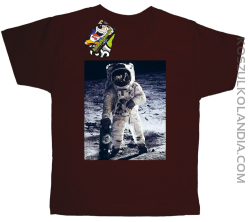 Kosmonauta z deskorolką - koszulka dziecięca brąz 