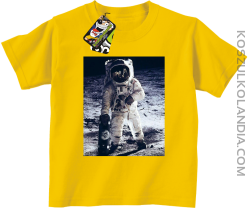 Kosmonauta z deskorolką - koszulka dziecięca żółta 