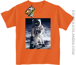 Kosmonauta z deskorolką - koszulka dziecięca pomarańcz 