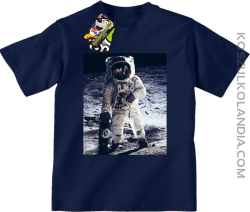 Kosmonauta z deskorolką - koszulka dziecięca granat