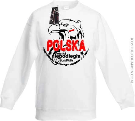 Polska Wielka Niepodległa - Bluza dziecięca standard bez kaptura biała 