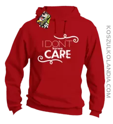 I Don`t ku#wa Care - Bluza męska z kapturem red