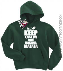 Keep Calm and Hakuna Matata - świetna bluza dziecięca z nadrukiem - butelkowy