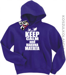 Keep Calm and Hakuna Matata - świetna bluza dziecięca z nadrukiem - fioletowy