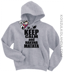 Keep Calm and Hakuna Matata - świetna bluza dziecięca z nadrukiem - melanżowy