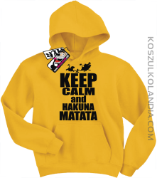 Keep Calm and Hakuna Matata - świetna bluza dziecięca z nadrukiem - żółty