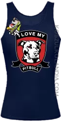 I Love My Pitbull -  Top damski granatowy 