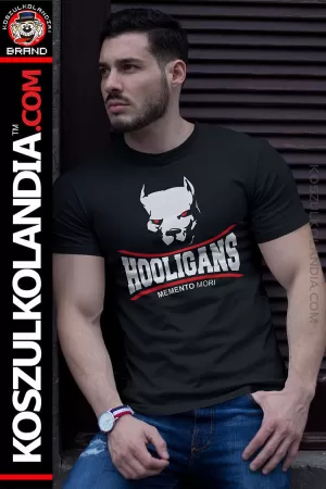 Hooligans Pit-Bull Memento Mori -koszulka męska kod: KODIA00002 z nadrukiem
