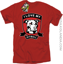 I Love My Pitbull - Koszulka męska czerwona 
