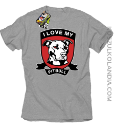 I Love My Pitbull - Koszulka męska melanż 