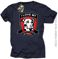 I Love My Pitbull - Koszulka męska granatowa 