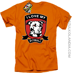 I Love My Pitbull - Koszulka męska pomarańczowa 