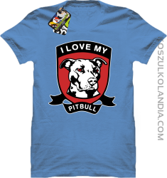 I Love My Pitbull - Koszulka męska błękitna 