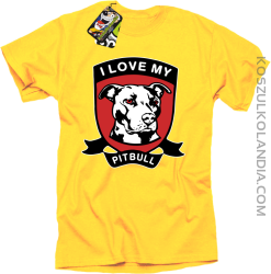 I Love My Pitbull - Koszulka męska żółta 