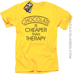 Chocolate is cheaper than therapy - Koszulka męska żółta 