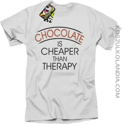 Chocolate is cheaper than therapy - Koszulka męska biała 