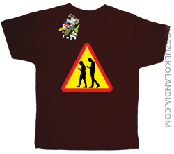 UWAGA komórkowe zombie - ATTENTION cellular zombie - Koszulka Dziecięca - Brązowy