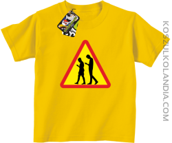 UWAGA komórkowe zombie - ATTENTION cellular zombie - Koszulka Dziecięca - Żółty