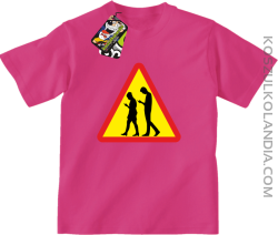 UWAGA komórkowe zombie - ATTENTION cellular zombie - Koszulka Dziecięca - Fuksja Róż