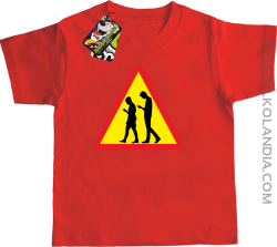 UWAGA komórkowe zombie - ATTENTION cellular zombie - Koszulka Dziecięca - Czerwony