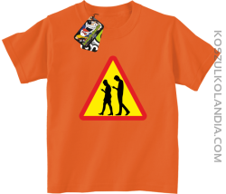 UWAGA komórkowe zombie - ATTENTION cellular zombie - Koszulka Dziecięca - Pomarańczowy