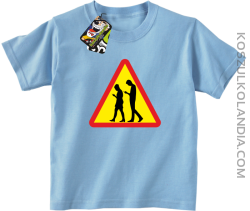 UWAGA komórkowe zombie - ATTENTION cellular zombie - Koszulka Dziecięca - Błękitny