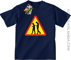 UWAGA komórkowe zombie - ATTENTION cellular zombie - Koszulka Dziecięca - Granatowy