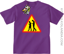 UWAGA komórkowe zombie - ATTENTION cellular zombie - Koszulka Dziecięca - Fioletowy