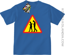 UWAGA komórkowe zombie - ATTENTION cellular zombie - Koszulka Dziecięca - Niebieski