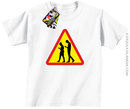 UWAGA komórkowe zombie - ATTENTION cellular zombie - Koszulka Dziecięca - Biały