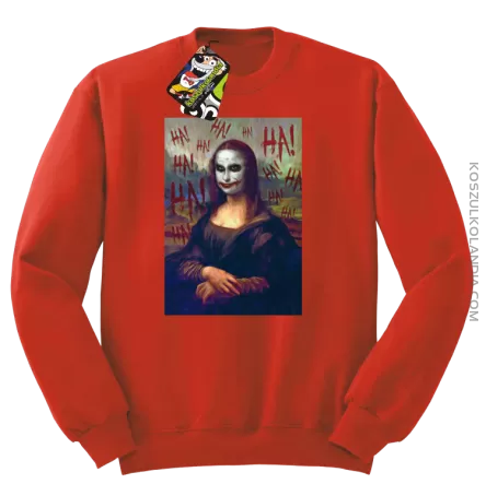 Mona Lisa Hello Jocker - Bluza męska standard bez kaptura czerwona 