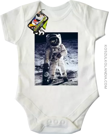 Kosmonauta z deskorolką - Body dziecięce białe 