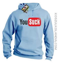 YOUSUCK ale Parody YT - Bluza męska z kapturem błękit 