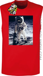 Kosmonauta z deskorolką - Bezrękawnik męski czerwony 
