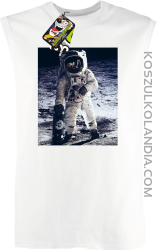 Kosmonauta z deskorolką - Bezrękawnik męski biały 
