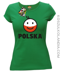 POLSKA Emotik dwukolorowy -koszulka damska zielona