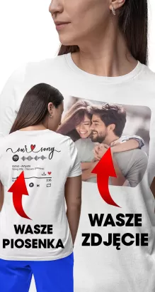 Koszulka nie tylko Walentynkowa z Waszym Zdjęciem i Piosenką ! - damska